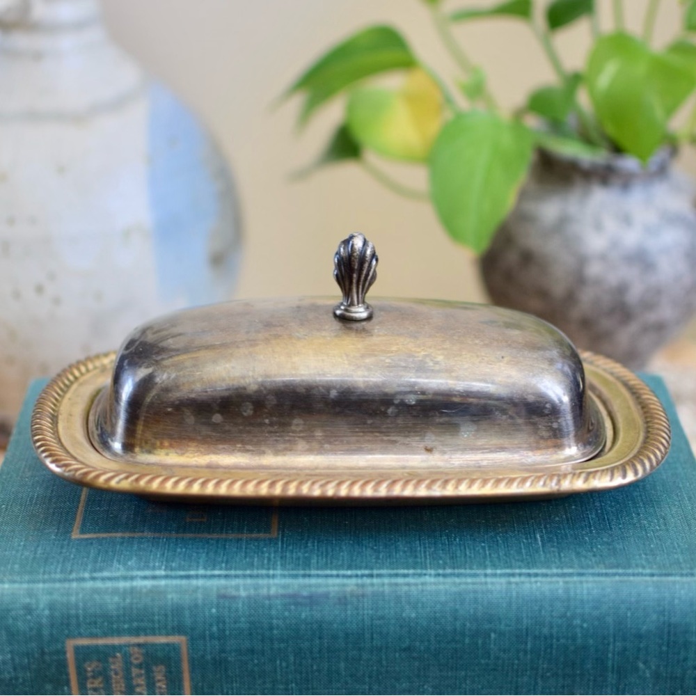 1950s Rogers Silver Plate Butter Dish With Cover